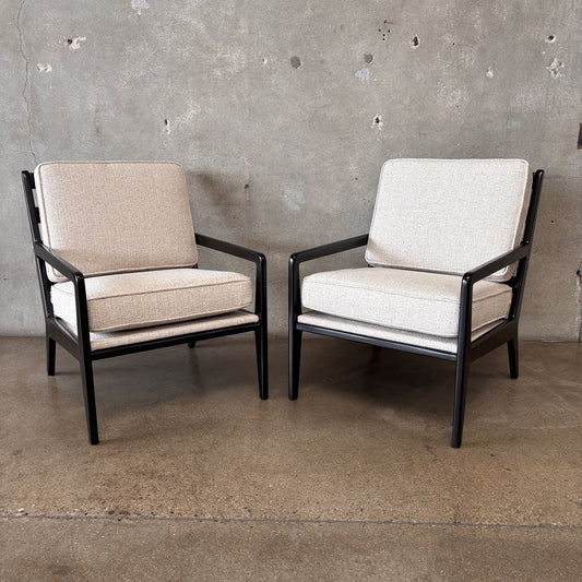 Pair of Ebony Lacquered Lounge Chairs By Harry Burger of Los Angeles CA