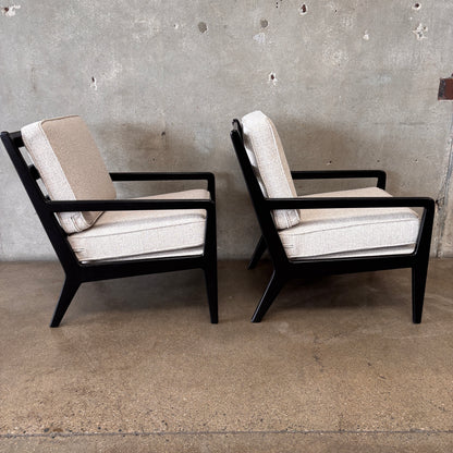 Pair of Ebony Lacquered Lounge Chairs By Harry Burger of Los Angeles CA