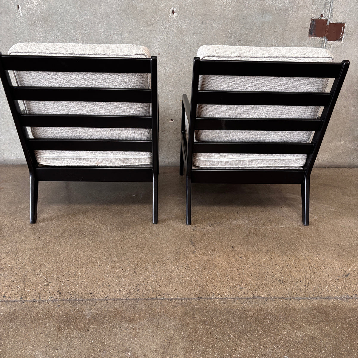Pair of Ebony Lacquered Lounge Chairs By Harry Burger of Los Angeles CA
