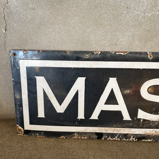 Vintage Massachusetts Porcelain Sign by Balto of New York