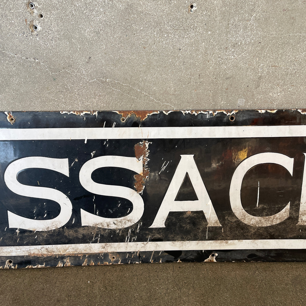 Vintage Massachusetts Porcelain Sign by Balto of New York