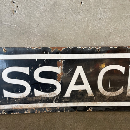 Vintage Massachusetts Porcelain Sign by Balto of New York