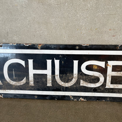 Vintage Massachusetts Porcelain Sign by Balto of New York