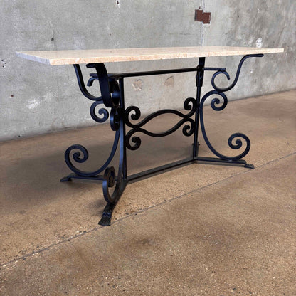 Marble Top & Iron Base Table - Made in Italy