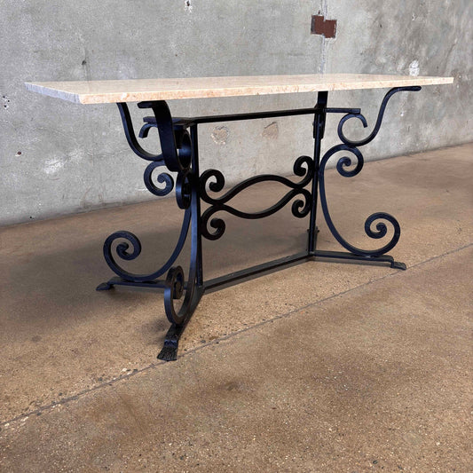 Marble Top & Iron Base Table - Made in Italy