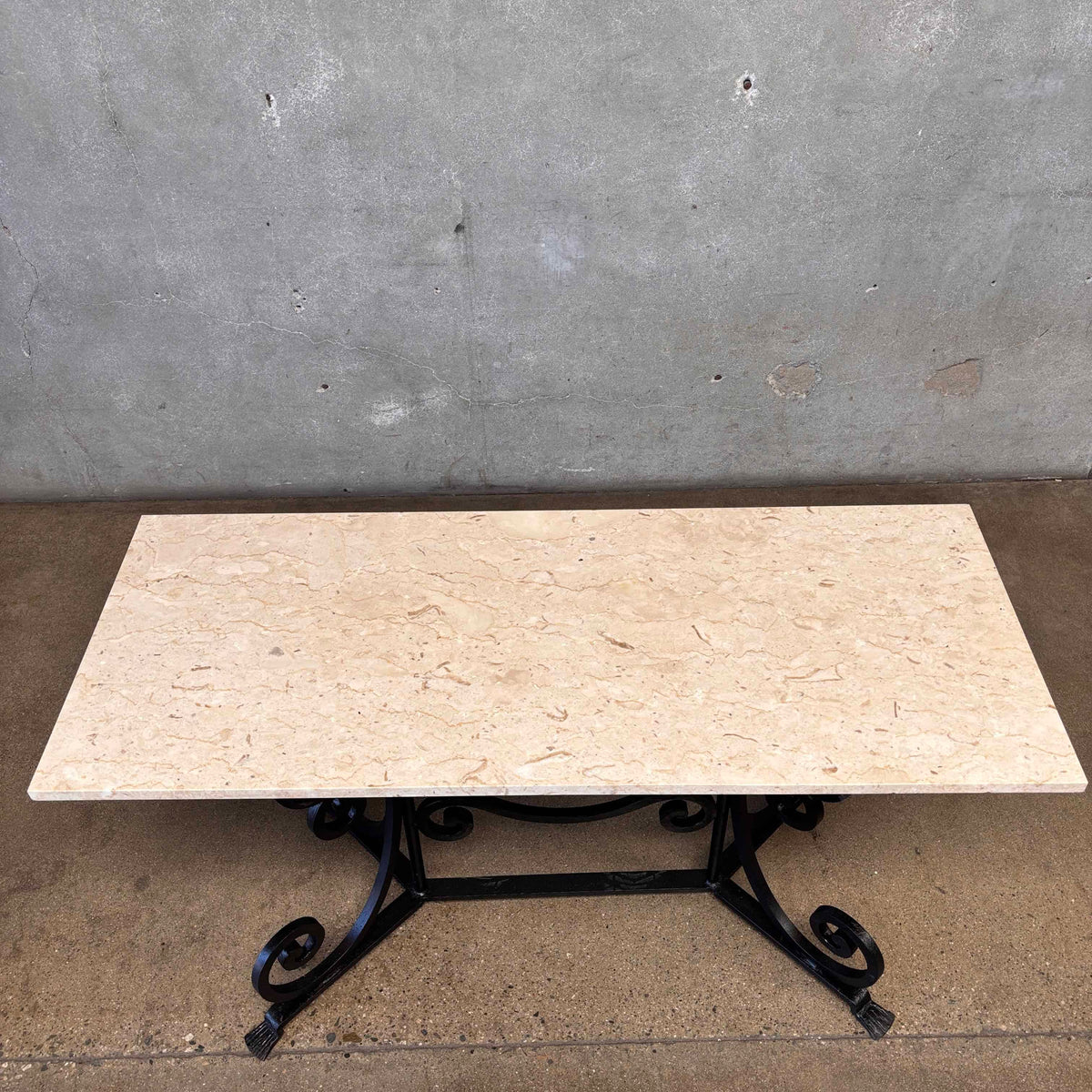 Marble Top & Iron Base Table - Made in Italy