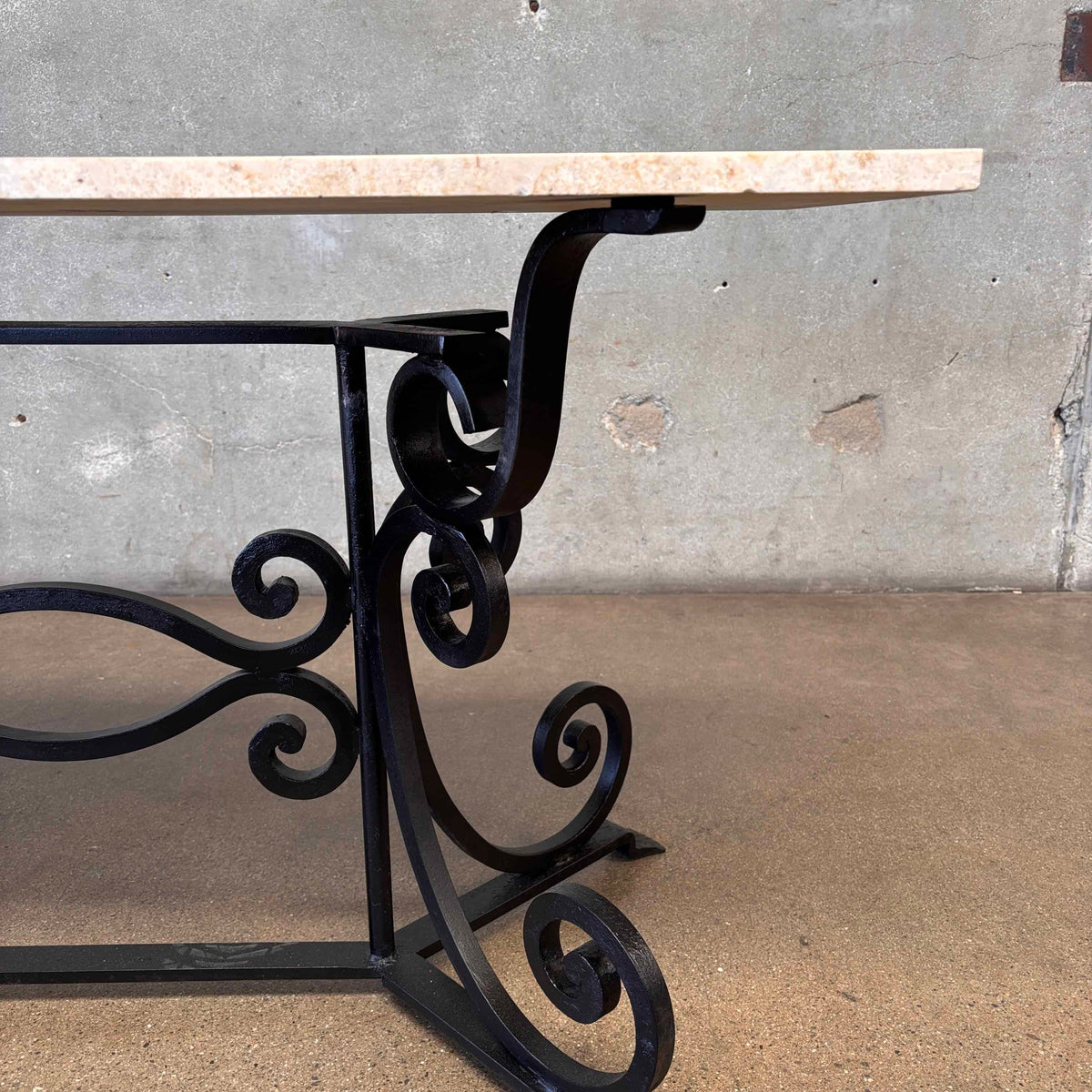 Marble Top & Iron Base Table - Made in Italy