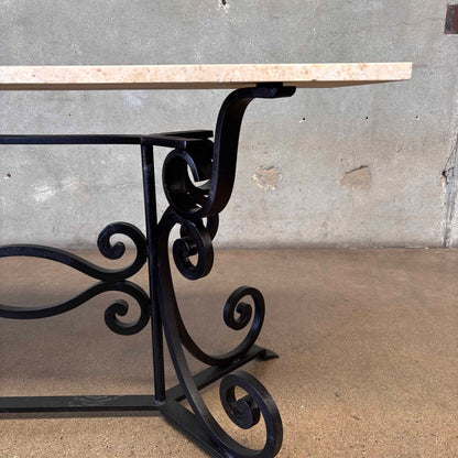 Marble Top & Iron Base Table - Made in Italy