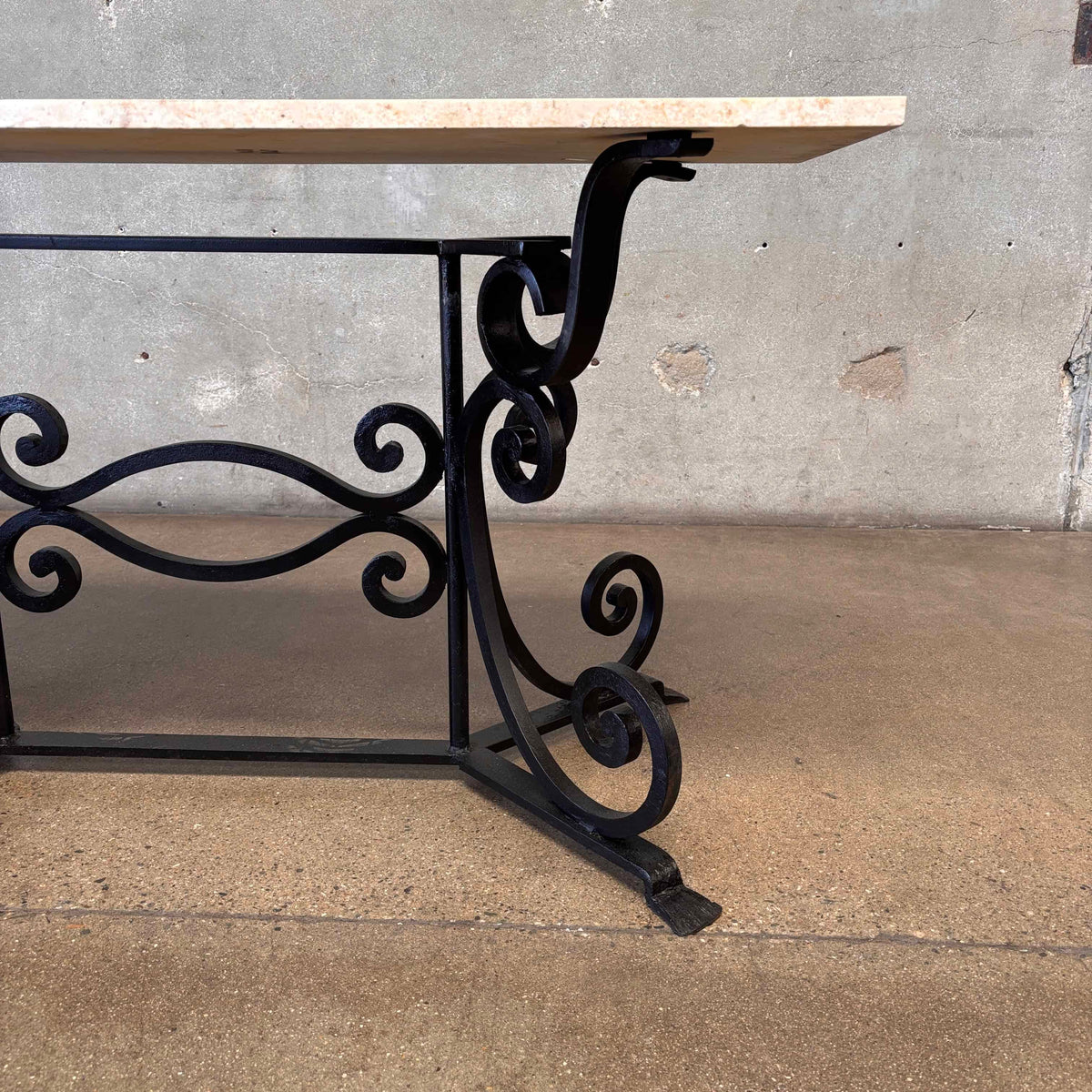 Marble Top & Iron Base Table - Made in Italy