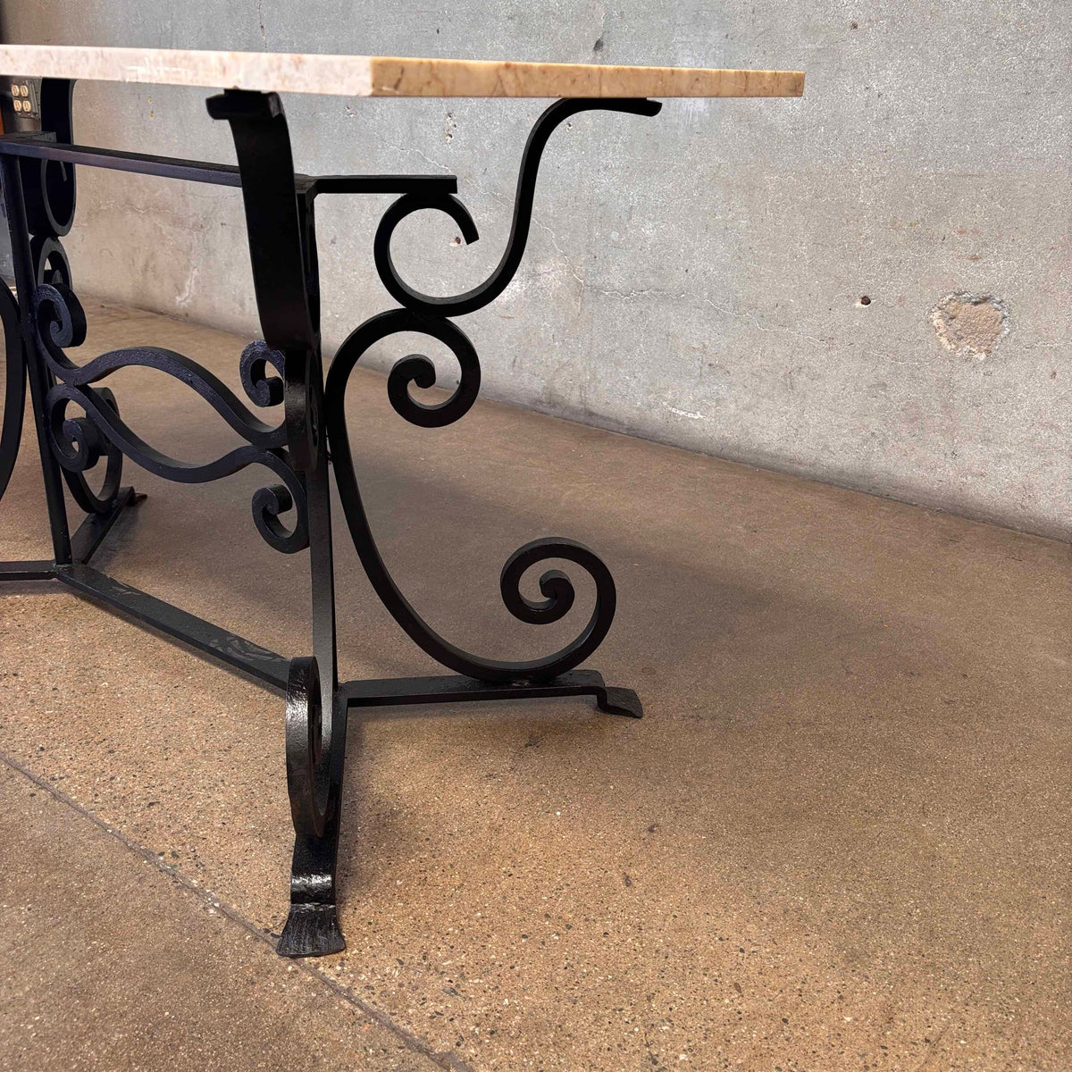 Marble Top & Iron Base Table - Made in Italy