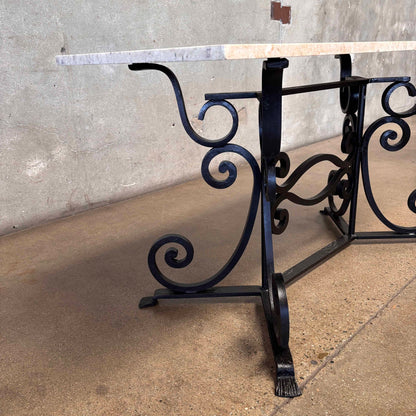 Marble Top & Iron Base Table - Made in Italy