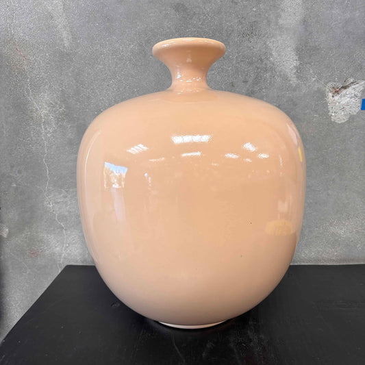 Mid Century Modern Pottery Vase by JARU in Ivory