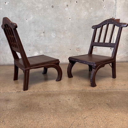 Vintage Chinese Iron & Wood Chairs