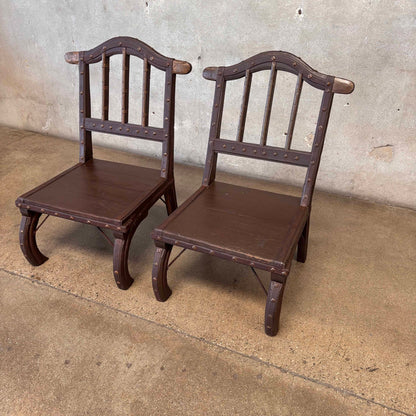 Vintage Chinese Iron & Wood Chairs