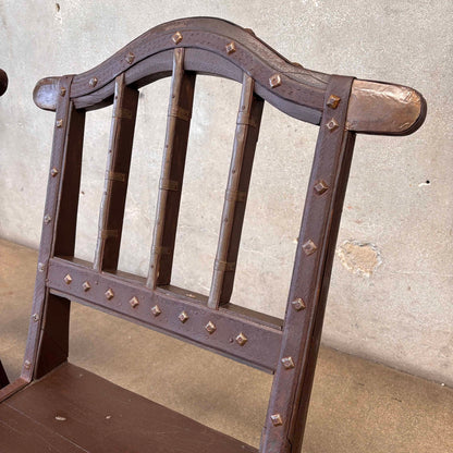 Vintage Chinese Iron & Wood Chairs
