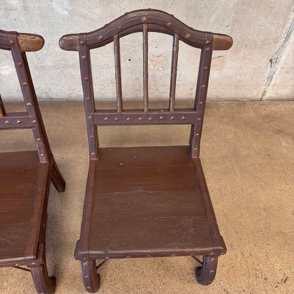 Vintage Chinese Iron & Wood Chairs
