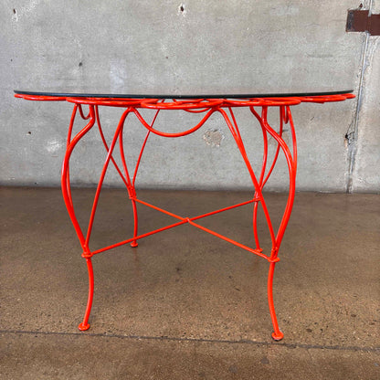 Wrought Iron Conversation Garden Table With Glass Top