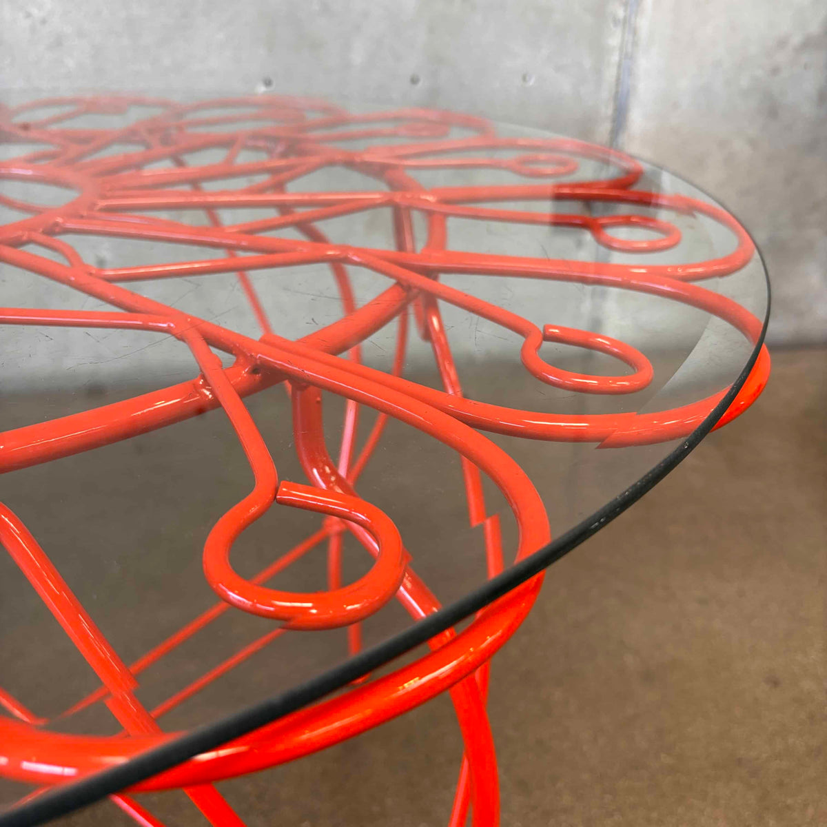Wrought Iron Conversation Garden Table With Glass Top