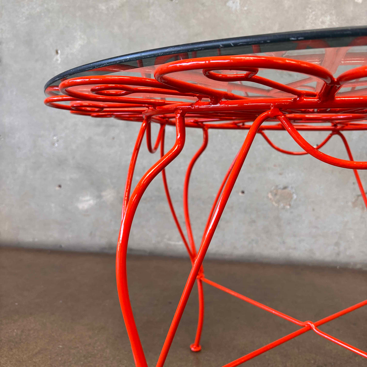 Wrought Iron Conversation Garden Table With Glass Top