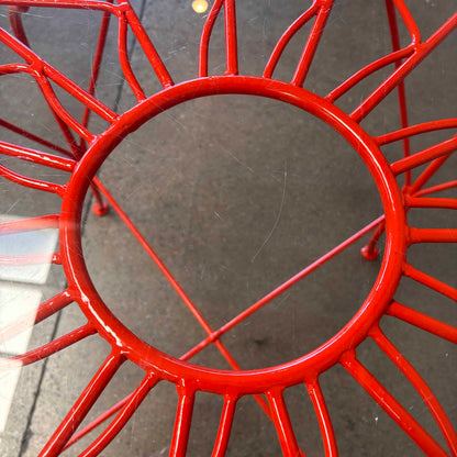 Wrought Iron Conversation Garden Table With Glass Top