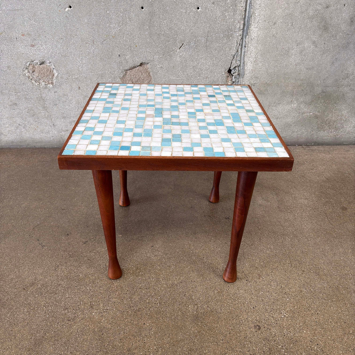 Mid Century Modern Side Table With Teak Legs