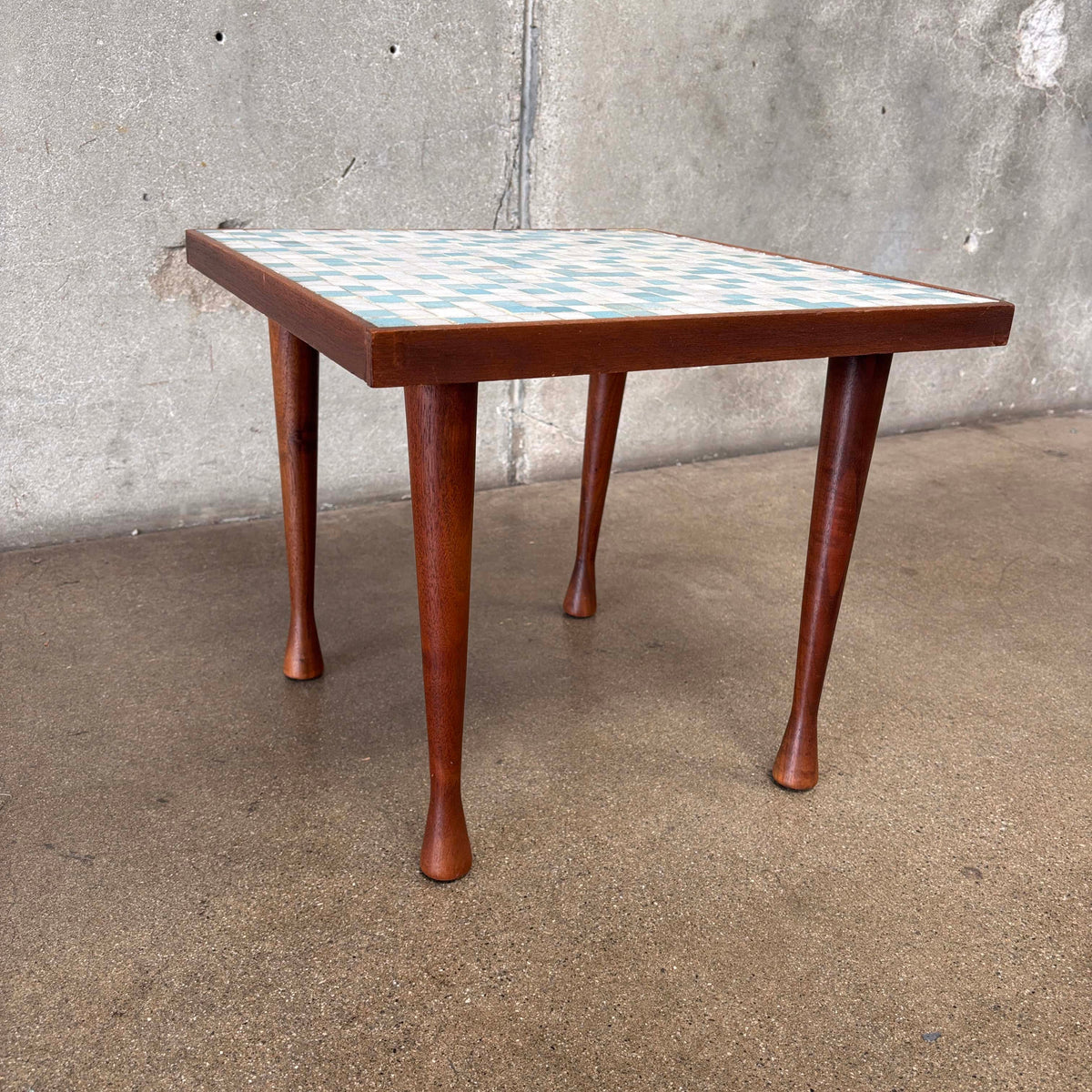 Mid Century Modern Side Table With Teak Legs