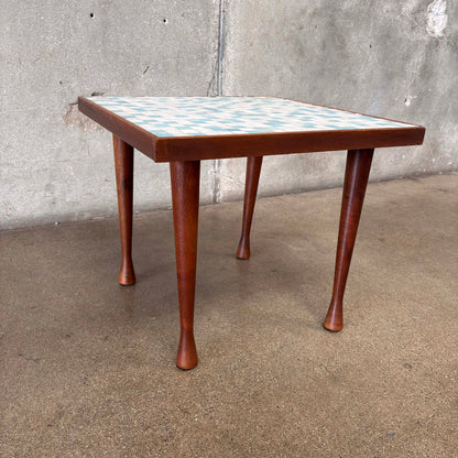 Mid Century Modern Side Table With Teak Legs