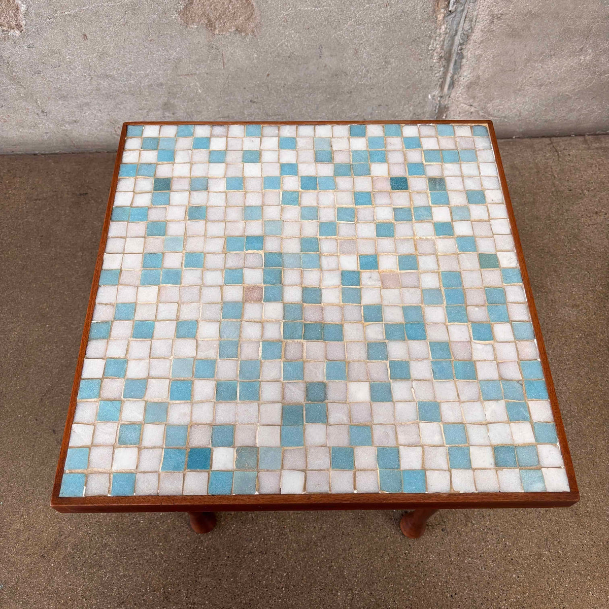 Mid Century Modern Side Table With Teak Legs