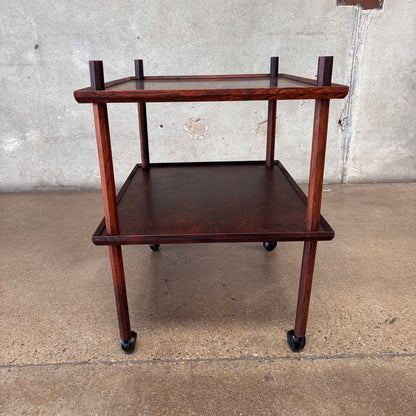 1960s Vintage Mid Century Modern Rosewood Cart