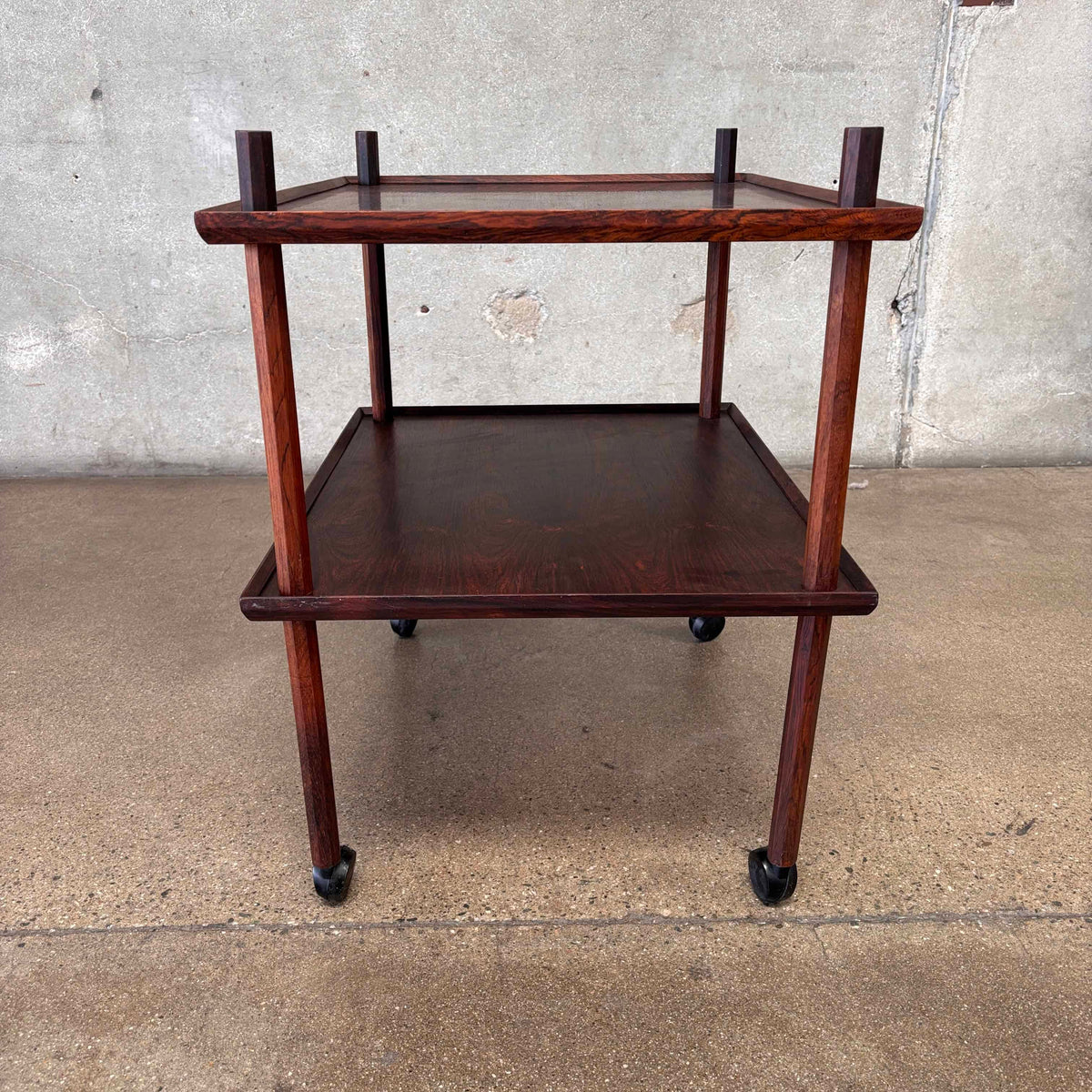 1960s Vintage Mid Century Modern Rosewood Cart