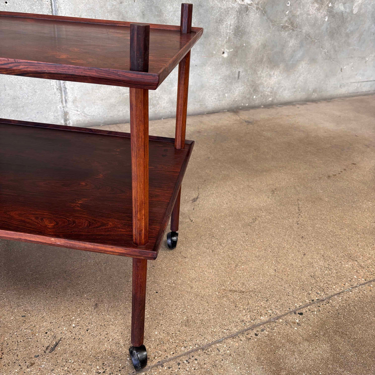 1960s Vintage Mid Century Modern Rosewood Cart