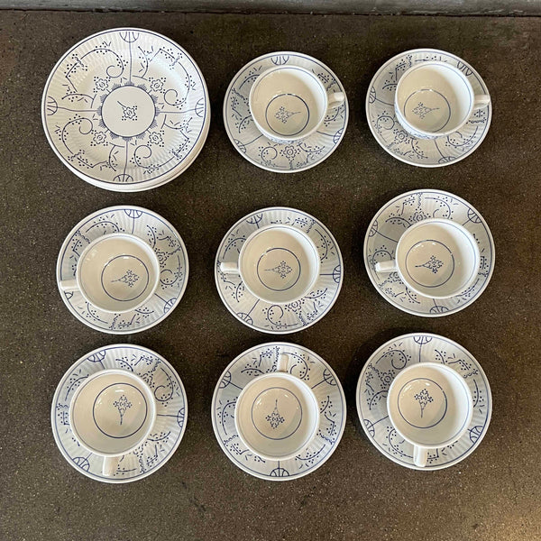 Set of 20 Boch La Louviere Dessert Set of 8 Cups/Saucers and 4 Plates