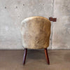 Antique Leather Chair On Wheels Made In England