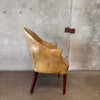 Antique Leather Chair On Wheels Made In England