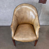 Antique Leather Chair On Wheels Made In England