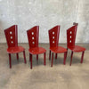 Set of 4 Italian Leather Chairs by Giancarlo Vegni