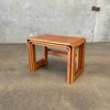 Mid Century Teak Nesting Tray/ Side Table Set of 3 c. 1960's