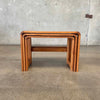 Mid Century Teak Nesting Tray/ Side Table Set of 3 c. 1960's