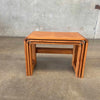 Mid Century Teak Nesting Tray/ Side Table Set of 3 c. 1960's