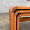 Mid Century Teak Nesting Tray/ Side Table Set of 3 c. 1960's