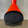 Vintage Mid Century Modern Orange Porcelain Enamel Finish Preway Fireplace