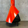Vintage Mid Century Modern Orange Porcelain Enamel Finish Preway Fireplace