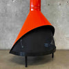 Vintage Mid Century Modern Orange Porcelain Enamel Finish Preway Fireplace