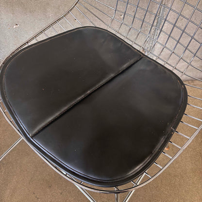 Pair of Herman Miller Eames Wire Stools w/ Black Cushions