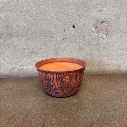 Vintage Incised Pot Signed "JA"