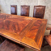 Spanish Revival Dining Set - Table & Eight Leather Rustic Chairs