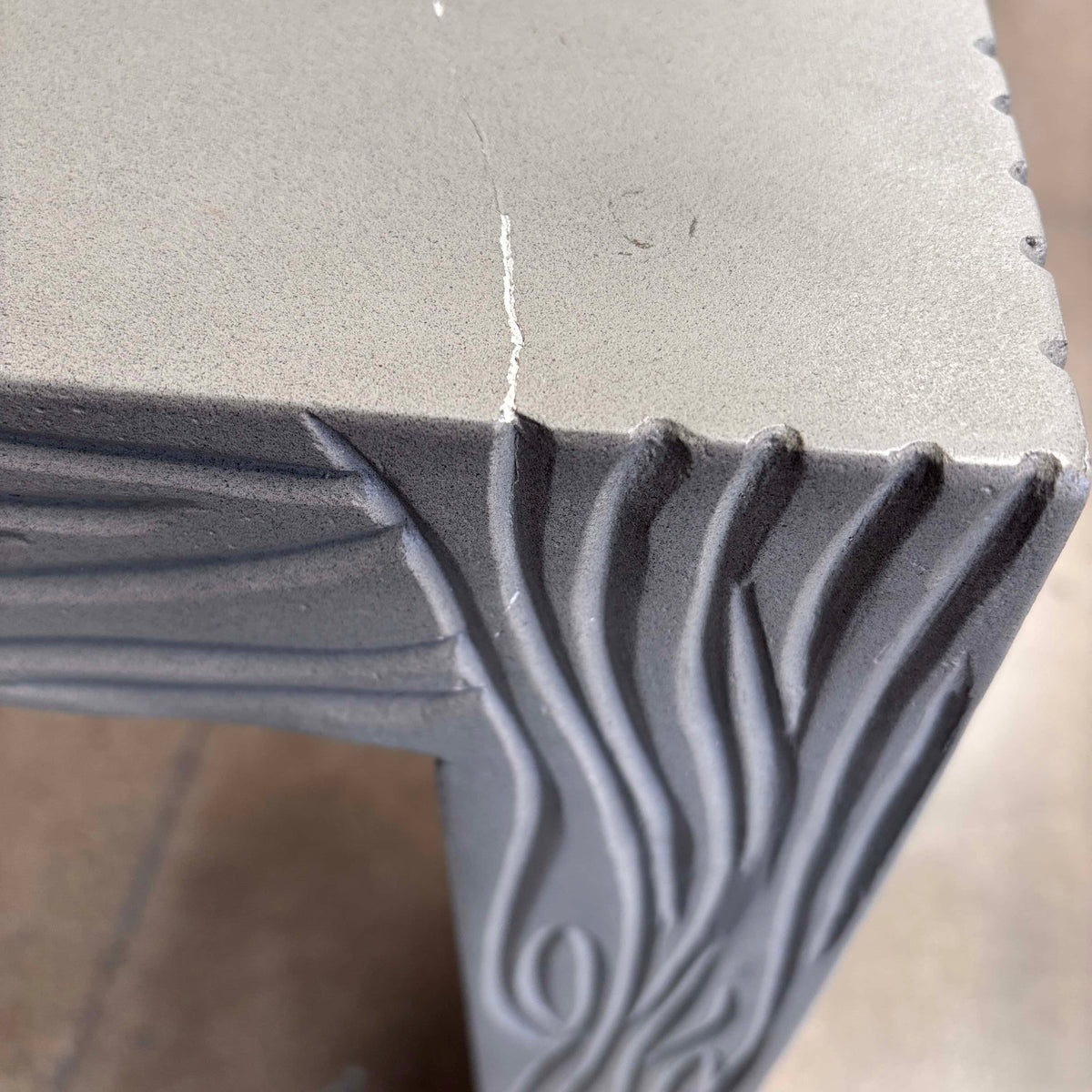Outdoor Etched Concrete Parsons Console