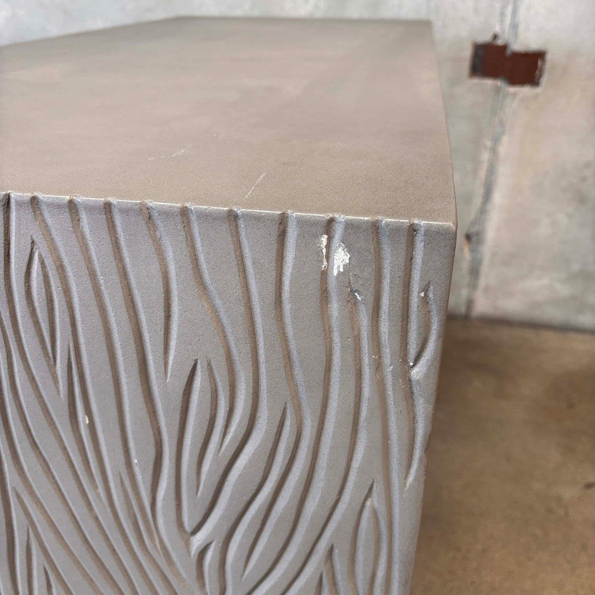 Outdoor Etched Concrete Parsons Console
