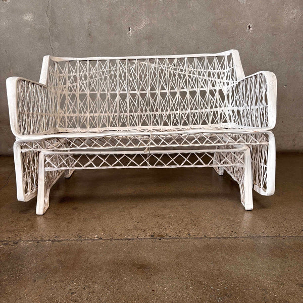 Mid Century Modern Woodard Spun Fiberglass Glider Love Seat