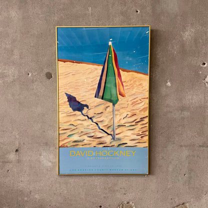 David Hockney 1988 "Beach Umbrella" LACMA Exhibition Poster